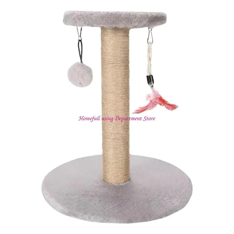 Tiragraffi per Gatti in Sisal con Giochi Pendenti – Base Rotonda