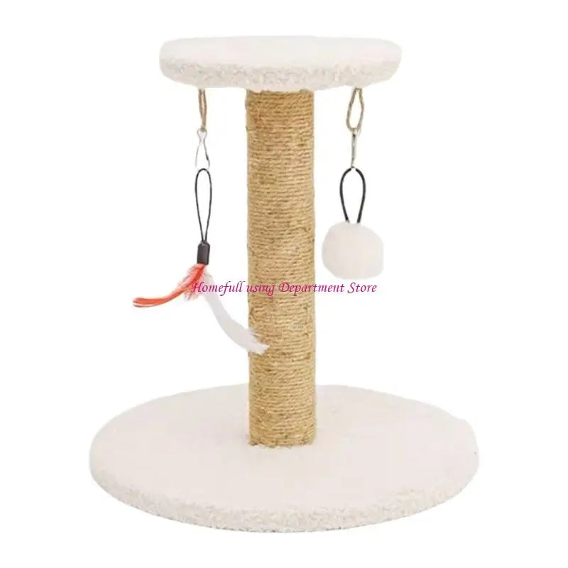 Tiragraffi per Gatti in Sisal con Giochi Pendenti – Base Rotonda